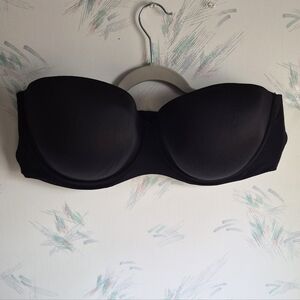 Cacique Strapless Black Push-Up Bra Lightweight Size 42DDD